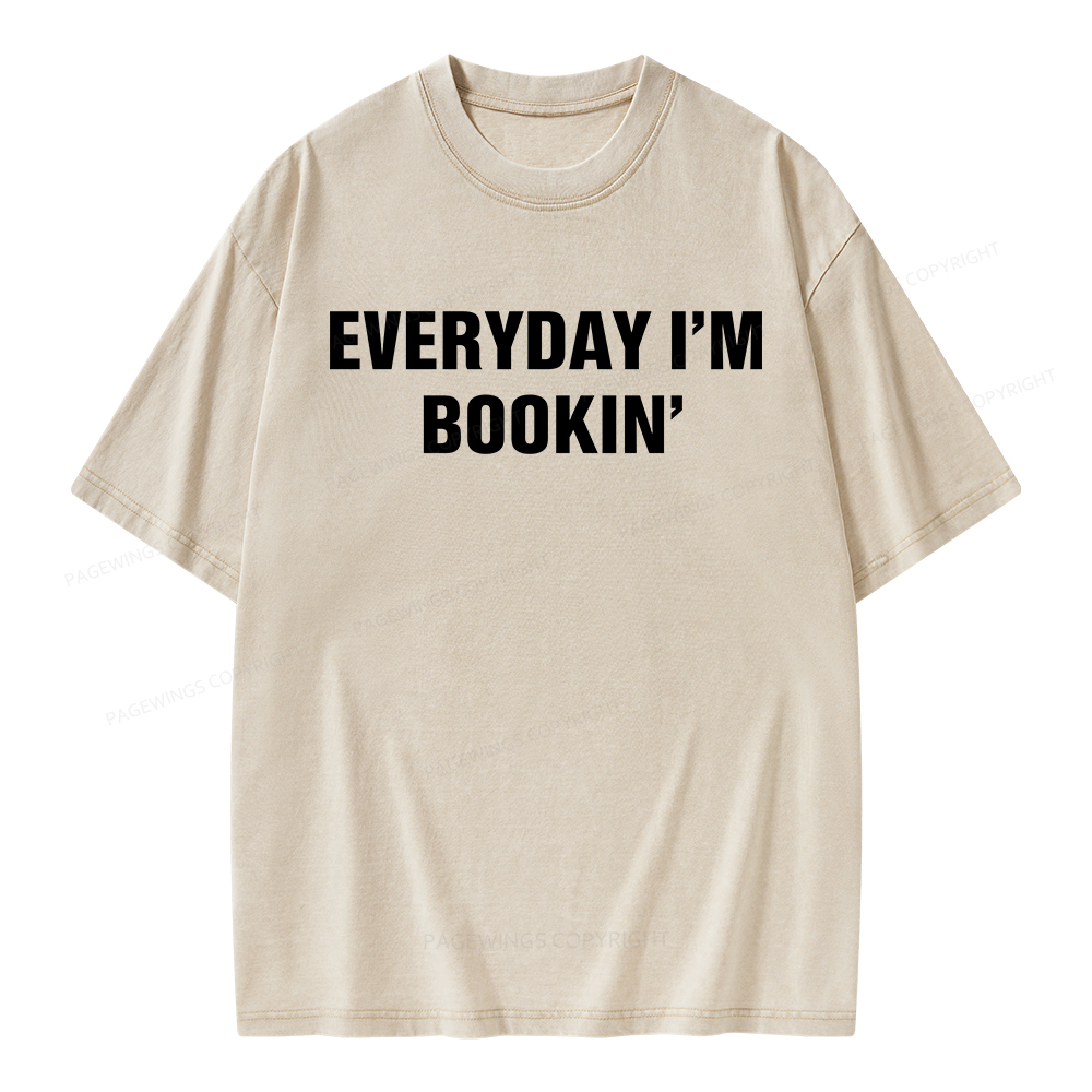 Pagewings Everyday I’m Bookin Unisex Washed T-shirt