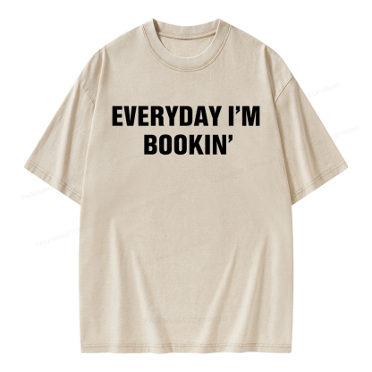 Pagewings Everyday I’m Bookin Unisex Washed T-shirt