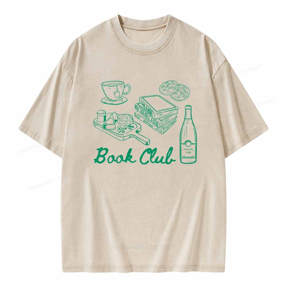 Pagewings Book Club Shirt Unisex Washed T-shirt