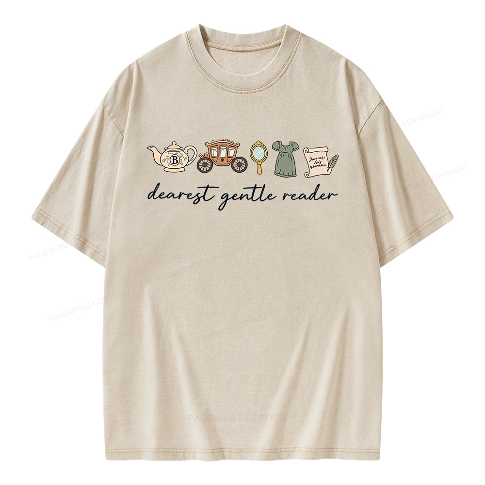 Pagewings Dearest Gentle Reader Unisex Washed T-shirt