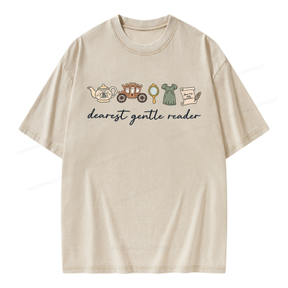 Pagewings Dearest Gentle Reader Unisex Washed T-shirt