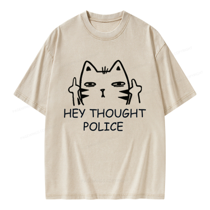 Pagewings Hey Thought Police Unisex Washed T-shirt