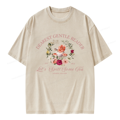 Pagewings Dearest Gentle Reader Unisex Washed T-shirt