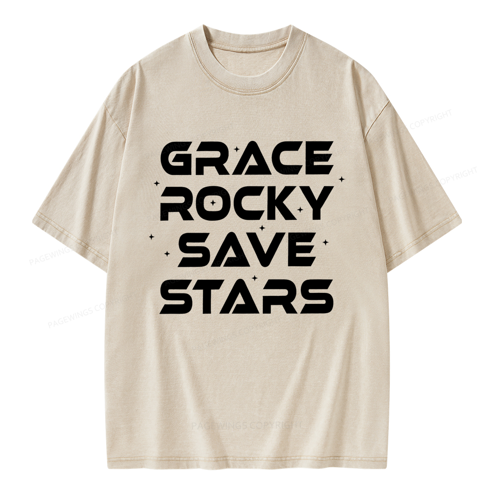 Pagewings Grace Rocky Save Stars Unisex Washed T-shirt
