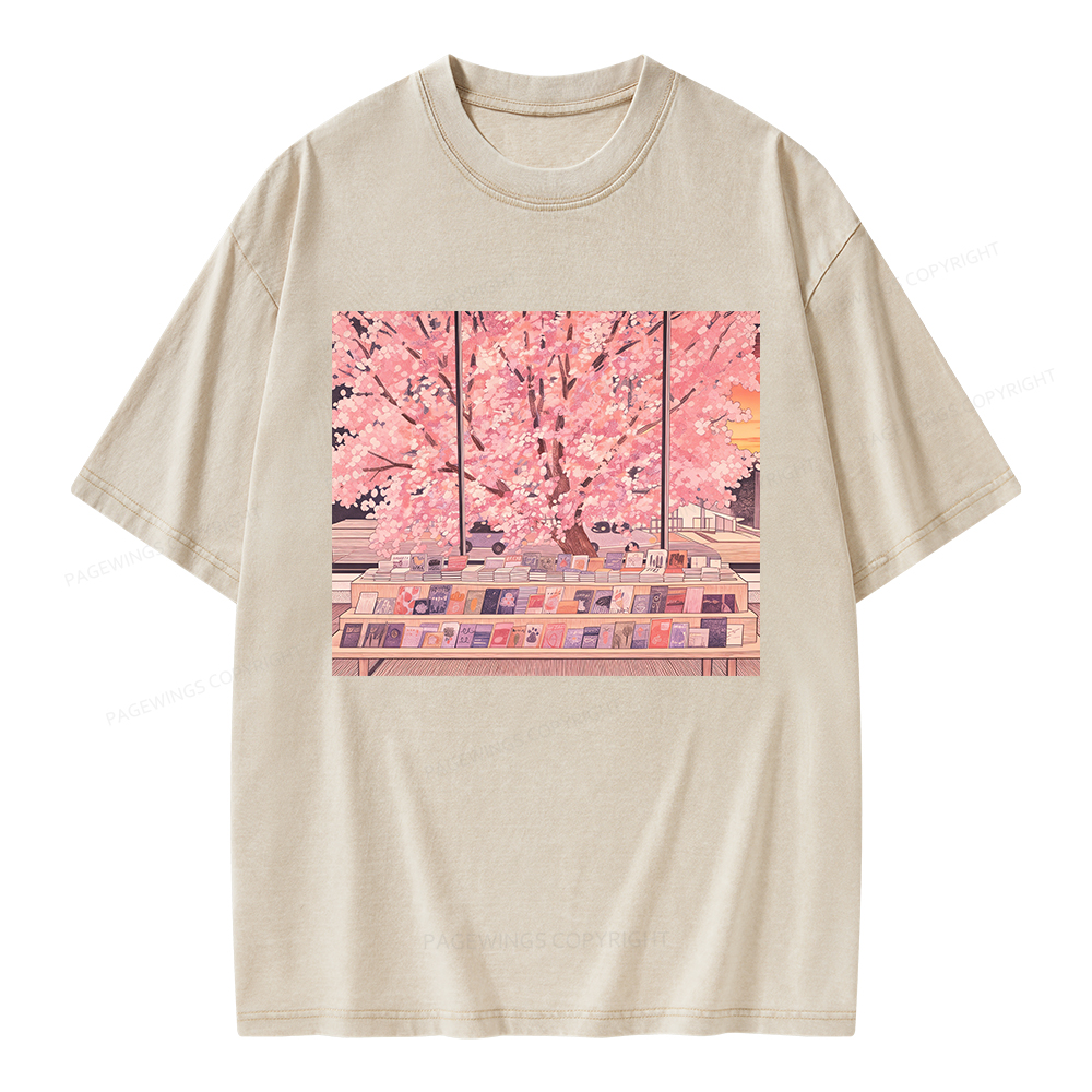 Pagewings Cozy Reading Unisex Washed T-shirt