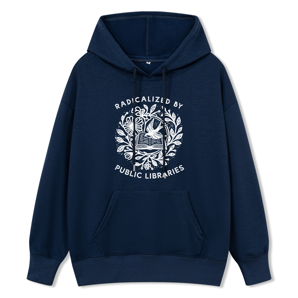 Pagewings Radicalized By Public Libraries Unisex Classic Hoodie