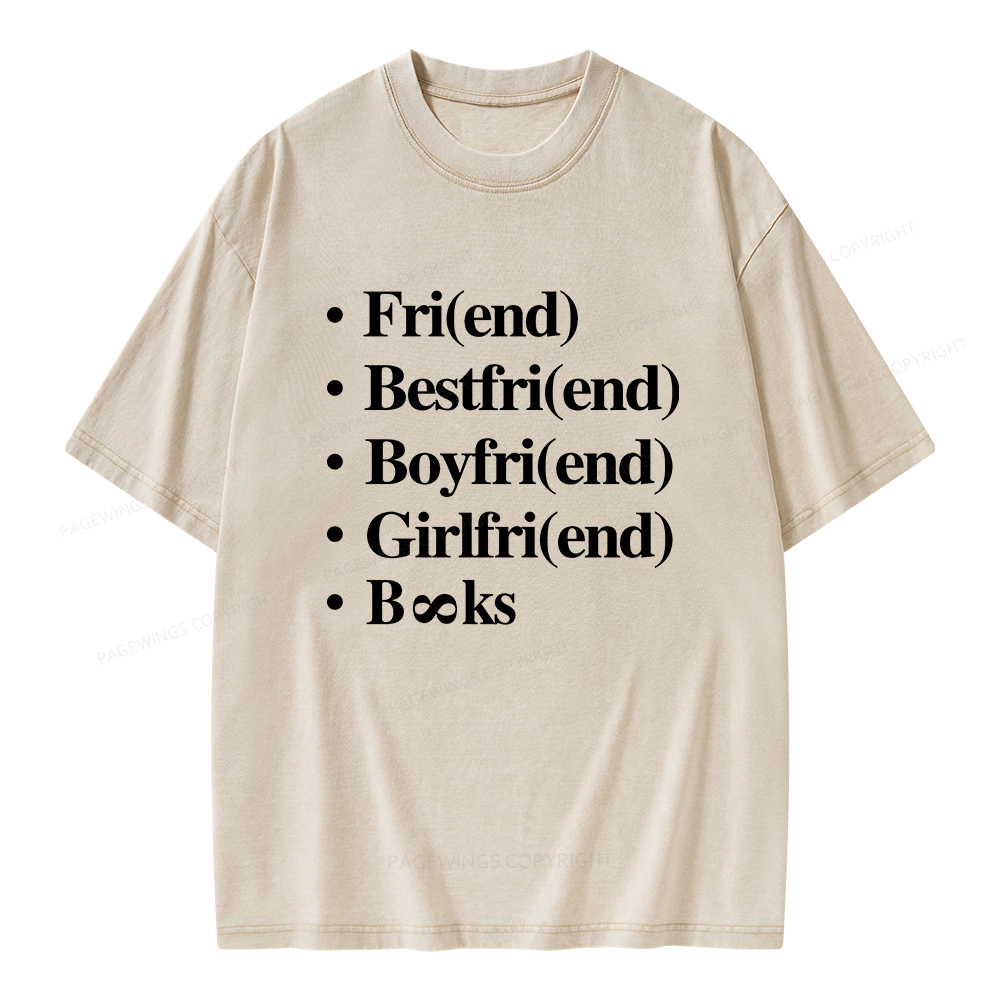 Pagewings Friends Love And Books Matter Unisex Washed T-shirt