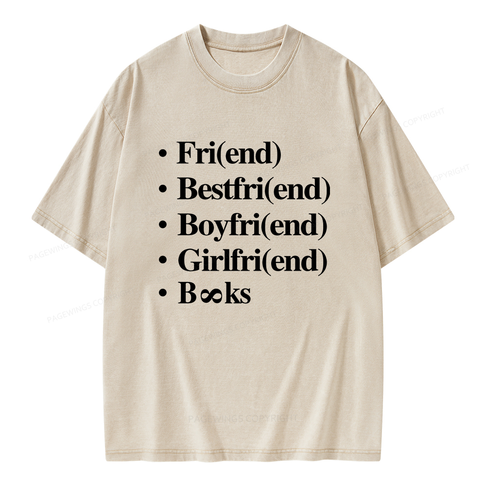 Pagewings Friends Love And Books Matter Unisex Washed T-shirt