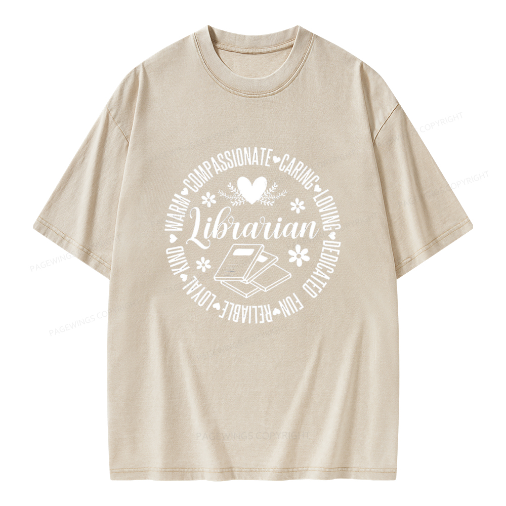 Pagewings Librarian Book Lover Unisex Washed T-shirt