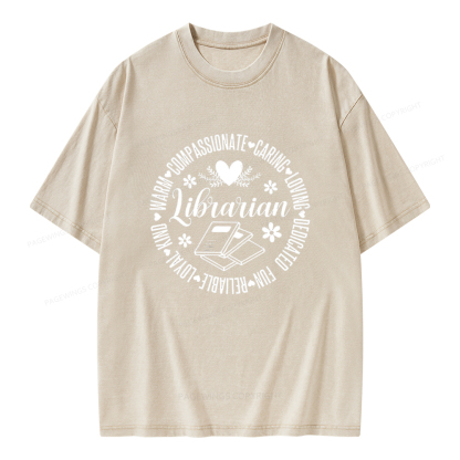 Pagewings Librarian Book Lover Unisex Washed T-shirt