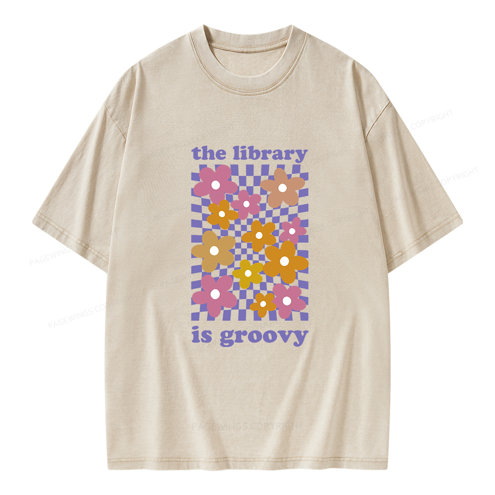 Pagewings The Library is Groovy Unisex Washed T-shirt