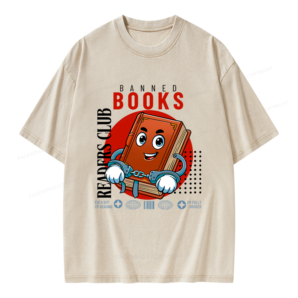 Pagewings Banned book readers club Unisex Washed T-shirt