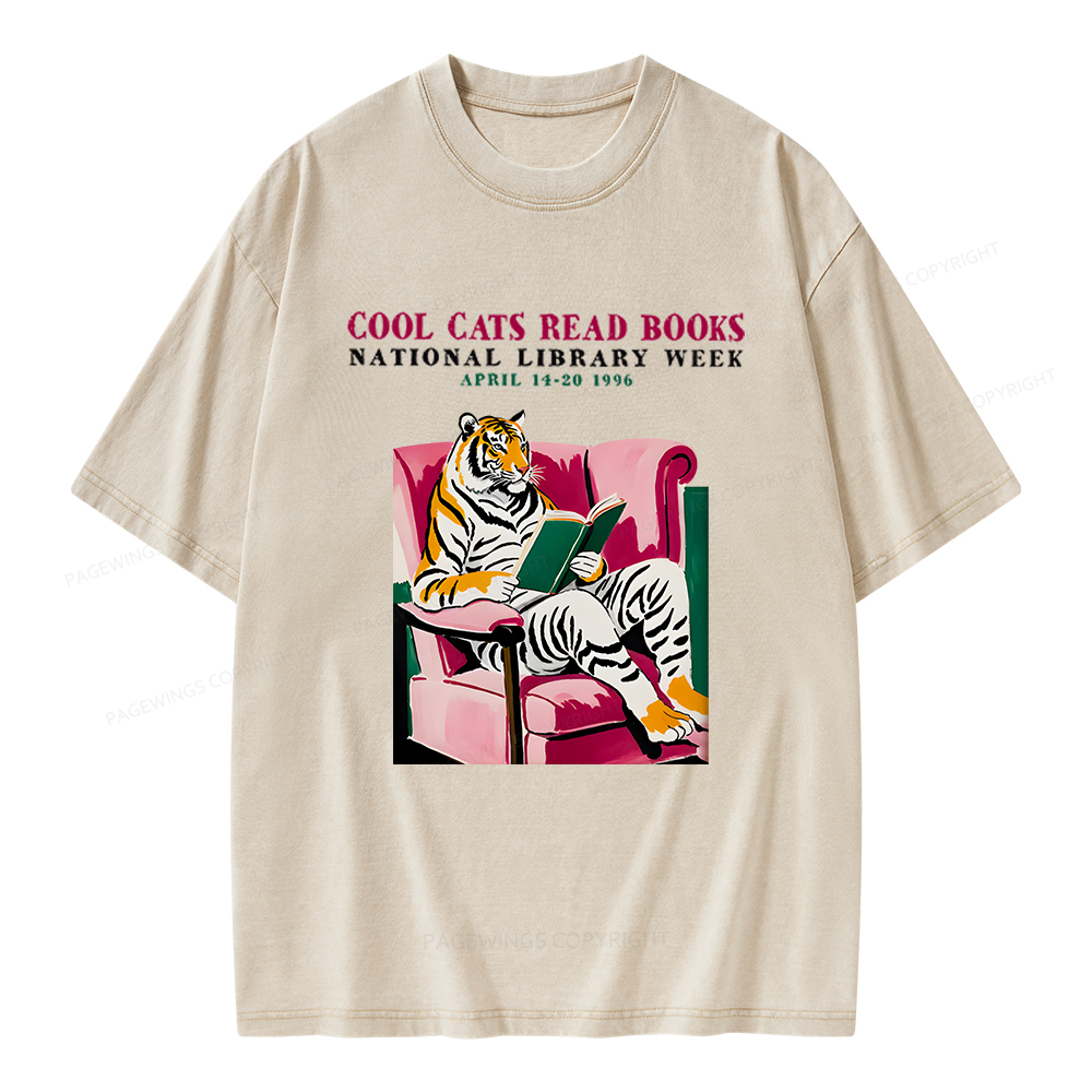 Pagewings Library Week Poster 1996 Unisex Washed T-shirt