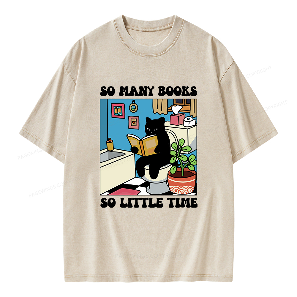 Pagewings So Many Books So Little Time Unisex Washed T-shirt