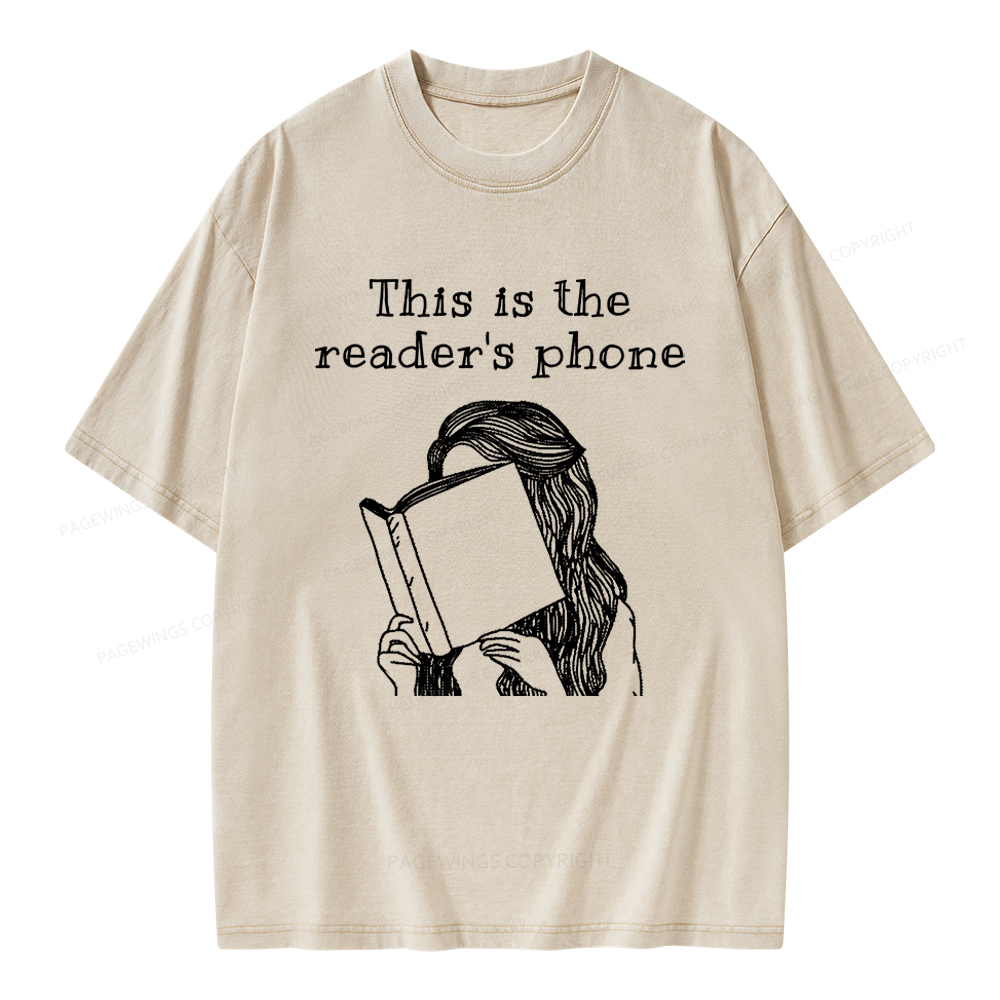 Pagewings This Is The Readers Phone Unisex Washed T-shirt