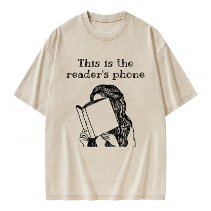 Pagewings This Is The Readers Phone Unisex Washed T-shirt
