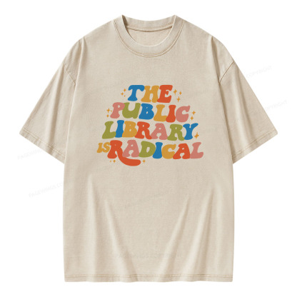 Pagewings Public Library Unisex Washed T-shirt