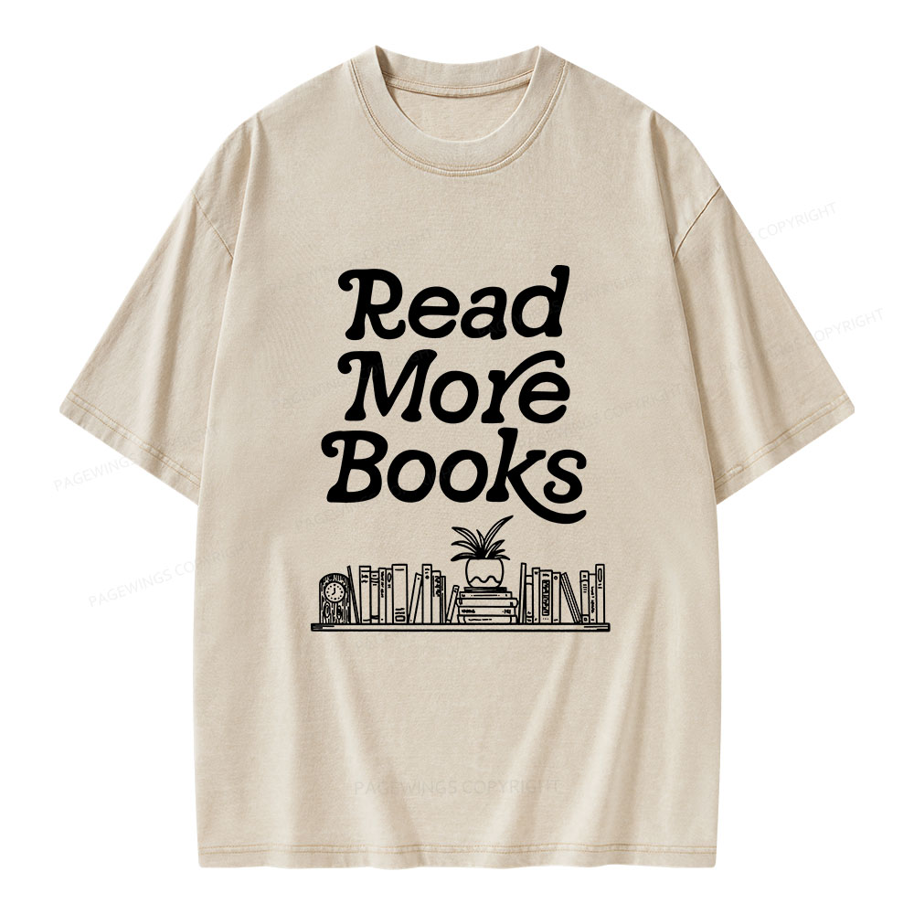 Pagewings Read More Books Unisex Washed T-shirt