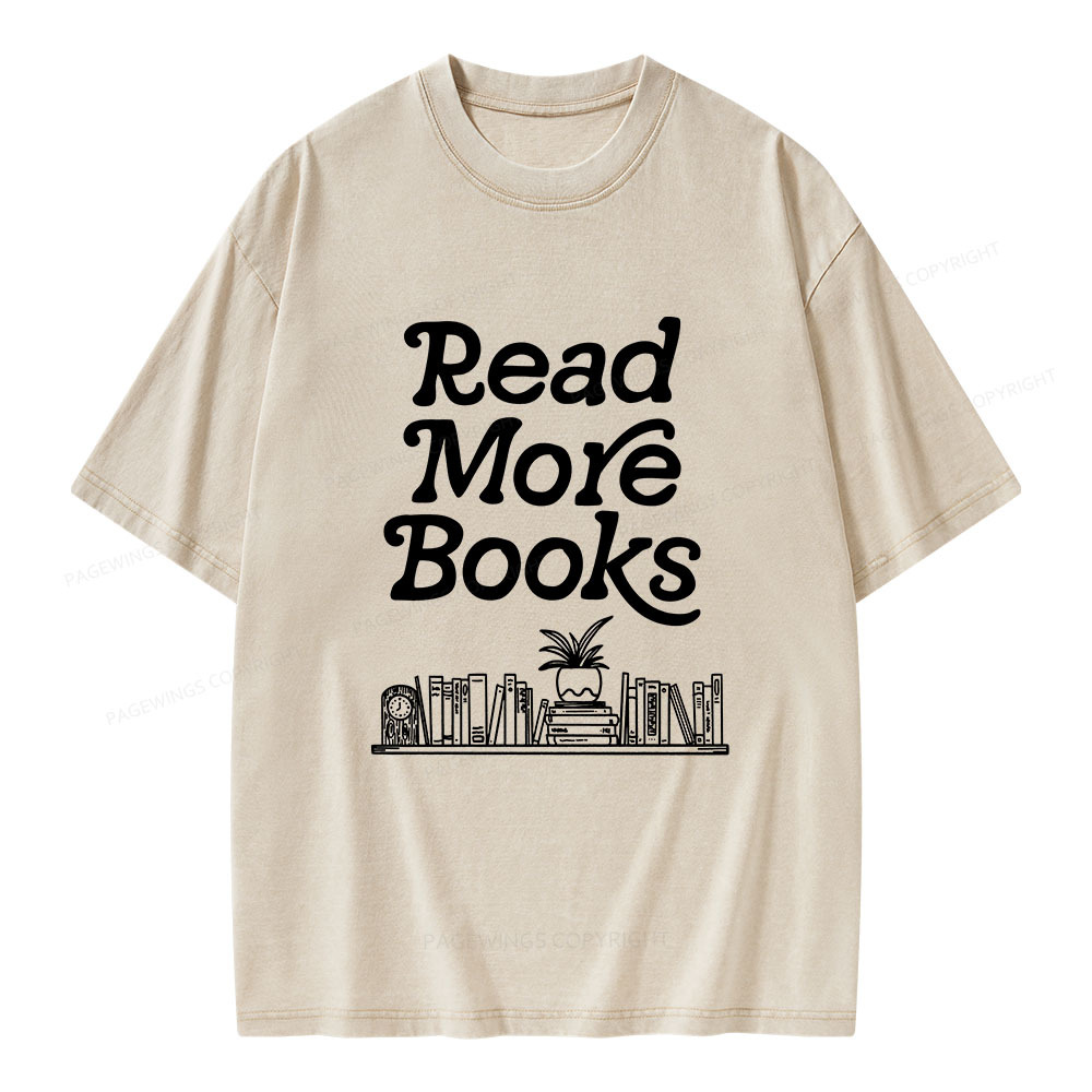 Pagewings Read More Books Unisex Washed T-shirt