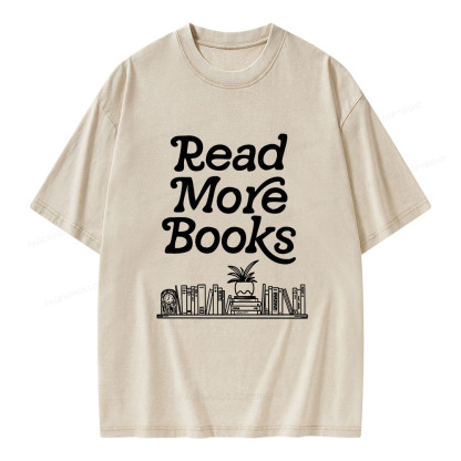 Pagewings Read More Books Unisex Washed T-shirt
