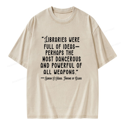 Pagewings Libraries Were Full Of Ideas Unisex Washed T-shirt