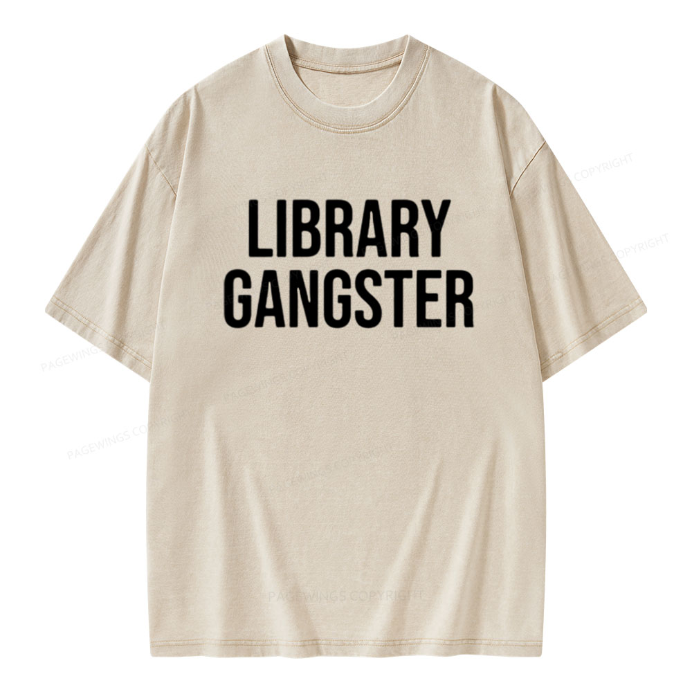 Pagewings Library Gangster Unisex Washed T-shirt