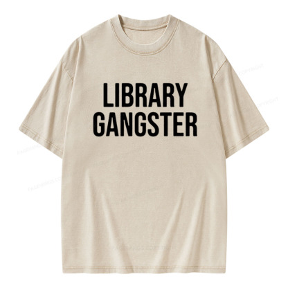 Pagewings Library Gangster Unisex Washed T-shirt