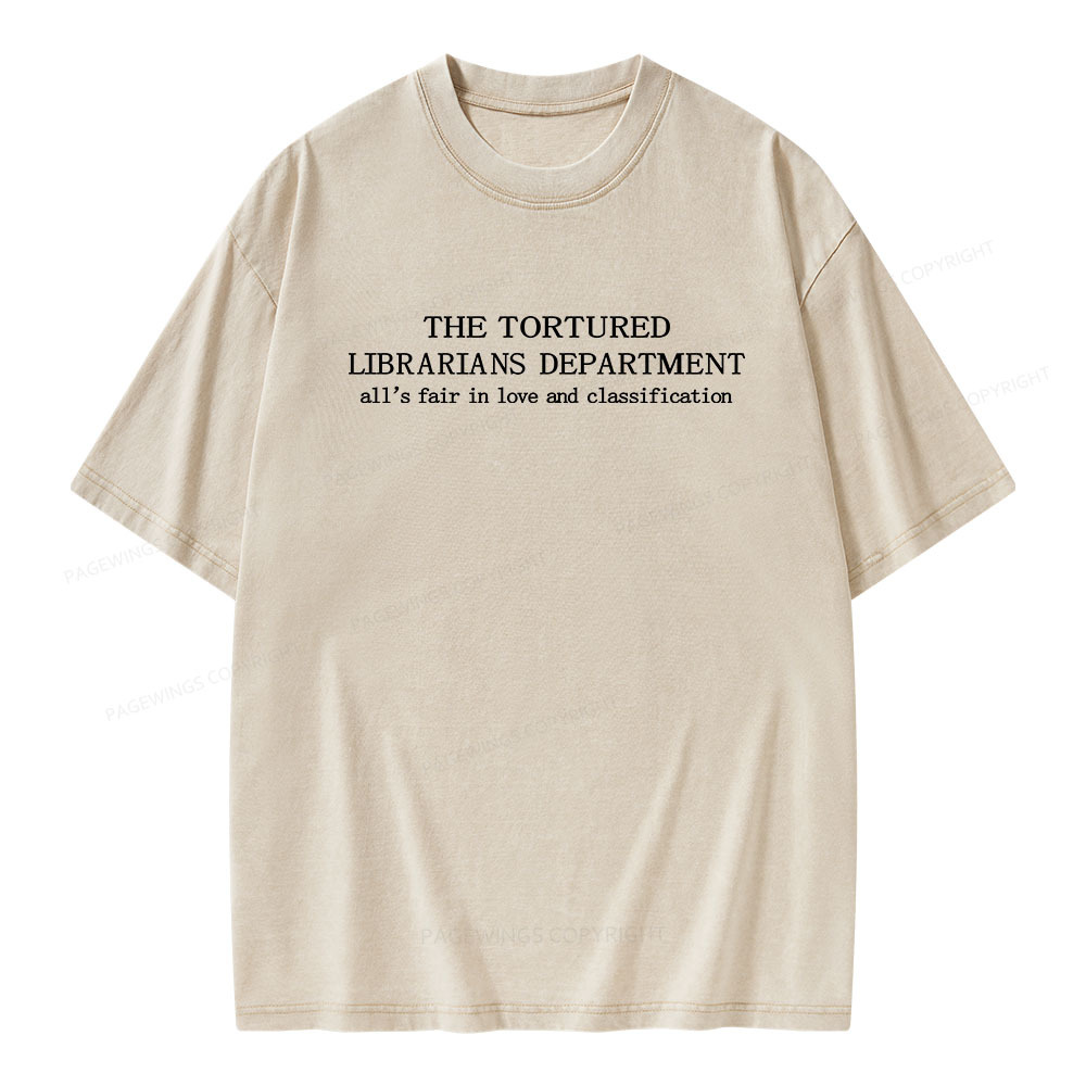 Pagewings The Tortured Librarians Departmen Unisex Washed T-shirt
