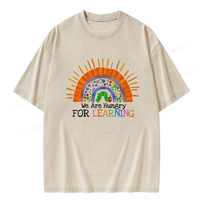Pagewings We Are Hungry For Learning Unisex Washed T-shirt