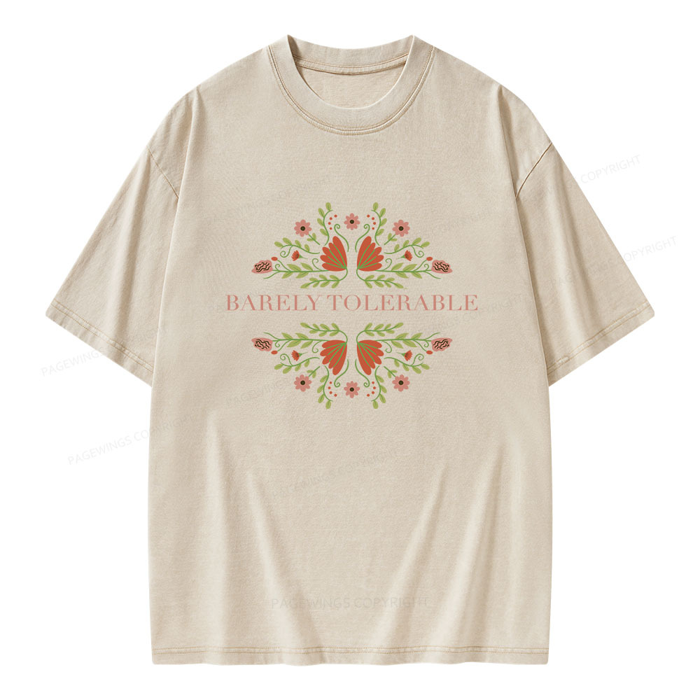 Pagewings Barely Tolerable Unisex Washed T-shirt