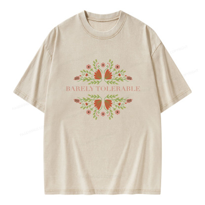 Pagewings Barely Tolerable Unisex Washed T-shirt