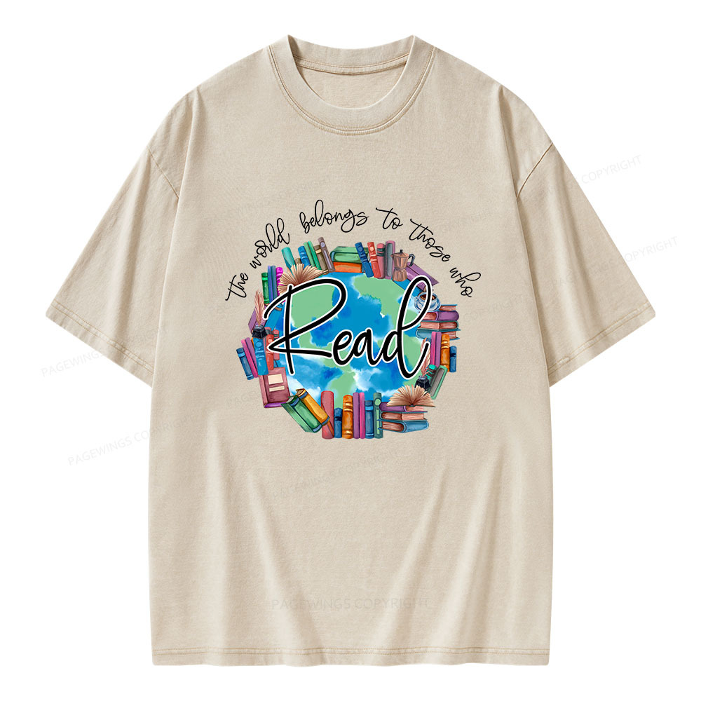 Pagewings World Belongs to Those Who Read Unisex Washed T-shirt
