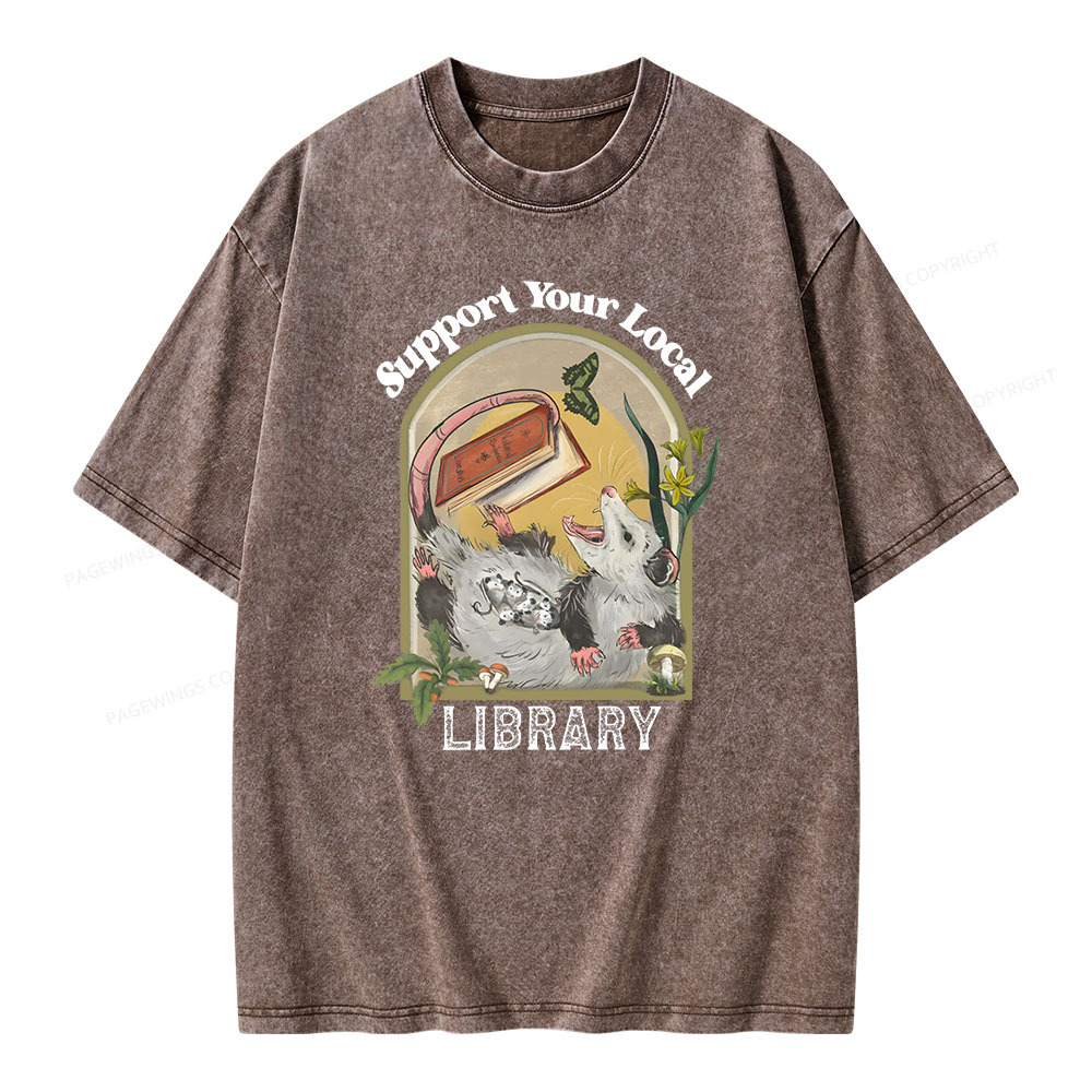 Pagewings Library Readers Make Leaders Jersey Short Sleeve Tee Unisex Washed T-shirt