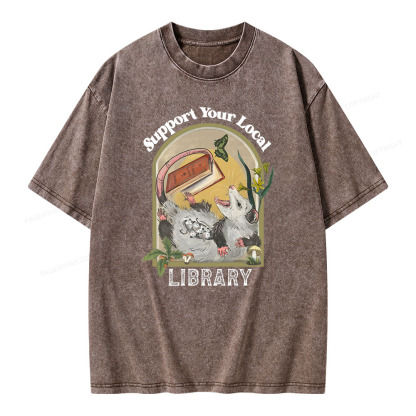 Pagewings Library Readers Make Leaders Jersey Short Sleeve Tee  Unisex Washed T-shirt