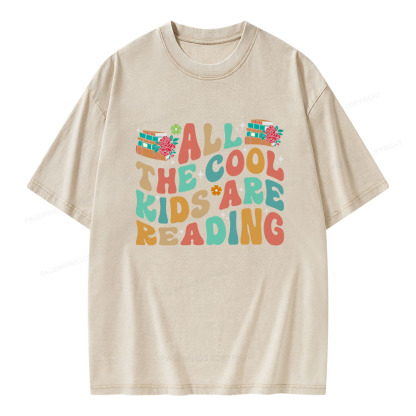 Pagewings All The Cool Kids Are Reading Unisex Washed T-shirt