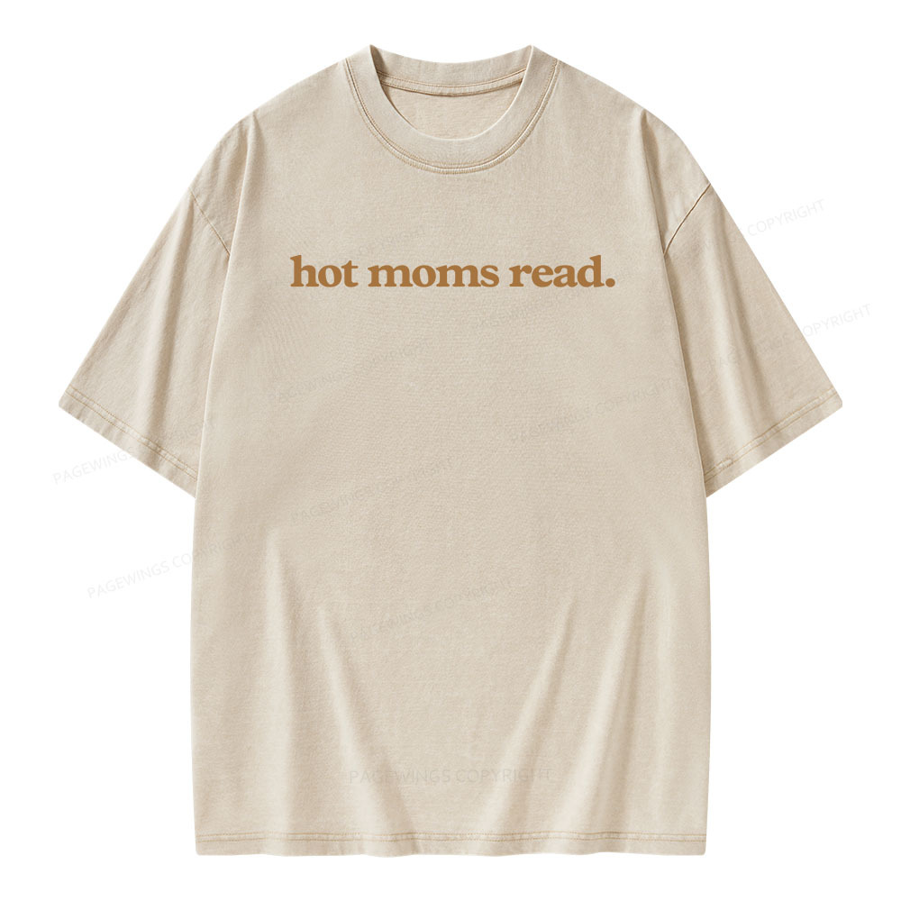 Pagewings Hot Moms Read Unisex Washed T-shirt