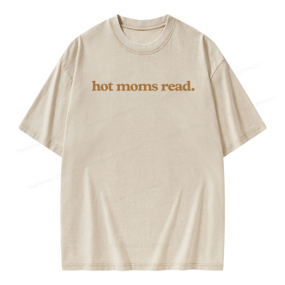 Pagewings Hot Moms Read Unisex Washed T-shirt