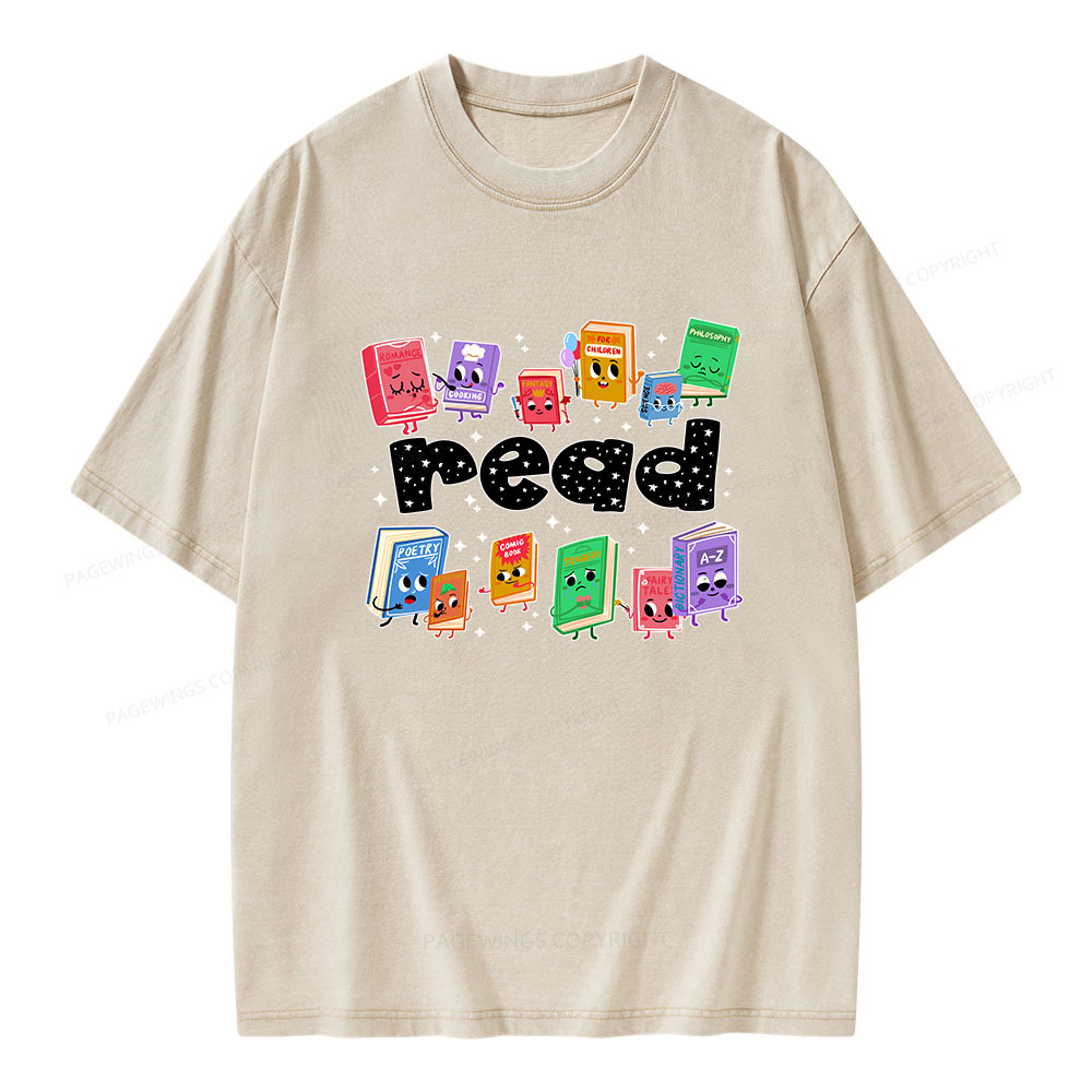 Pagewings Reading Book Unisex Washed T-shirt