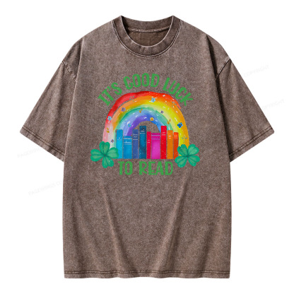 Pagewings It's Good Luck to Read Shirt, St. Patrick's Day Unisex Washed T-shirt