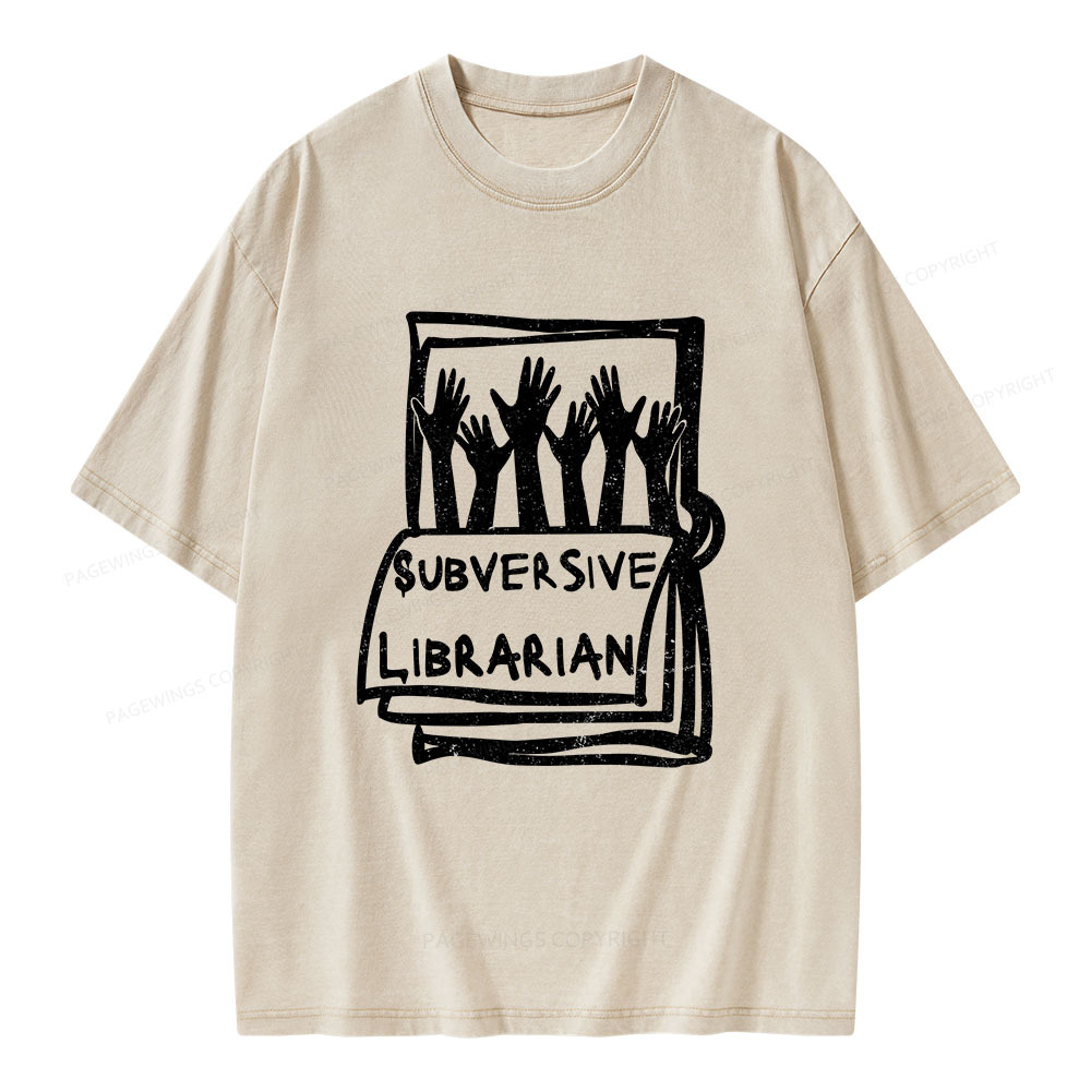 Pagewings Subversive Librarian Unisex Washed T-shirt