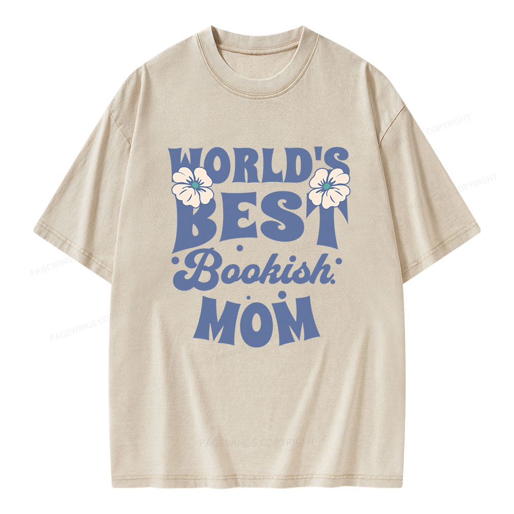 Pagewings World's Brsy Bookish Mom Unisex Washed T-shirt