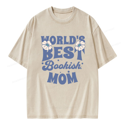 Pagewings World's Brsy Bookish Mom Unisex Washed T-shirt