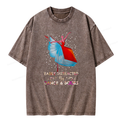 Pagewings Eaily Ditracted By Dance Book Unisex Washed T-shirt