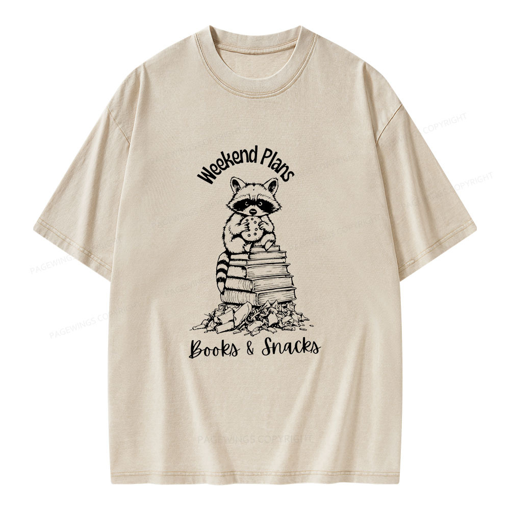 Pagewings Books and Snacks Lover Unisex Washed T-shirt