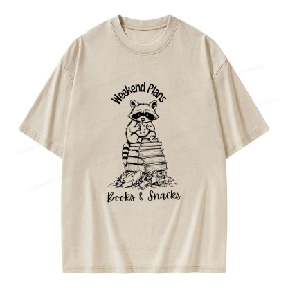 Pagewings Books and Snacks Lover Unisex Washed T-shirt