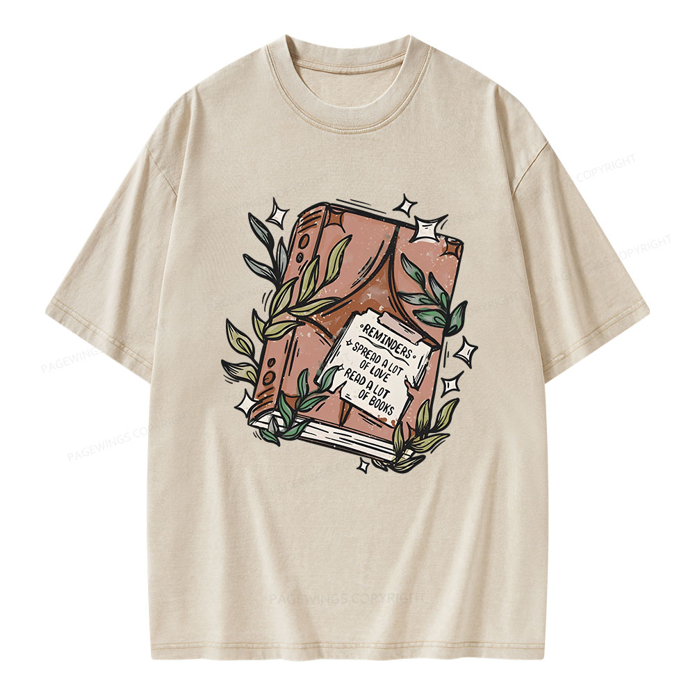 Pagewings Read A Lot Of Books Unisex Washed T-shirt