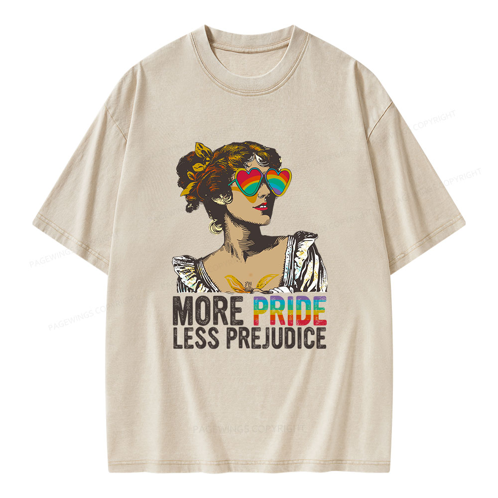 Pagewings More Pride Less Prejudice Unisex Washed T-shirt