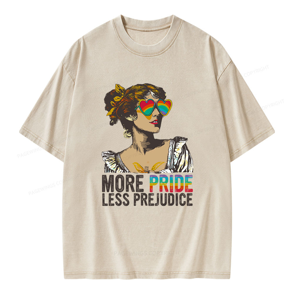 Pagewings More Pride Less Prejudice Unisex Washed T-shirt