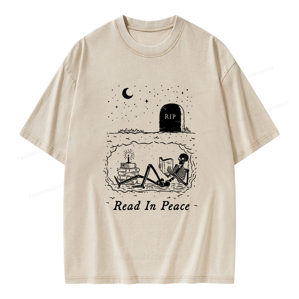 Pagewings Read In Peace Unisex Washed T-shirt
