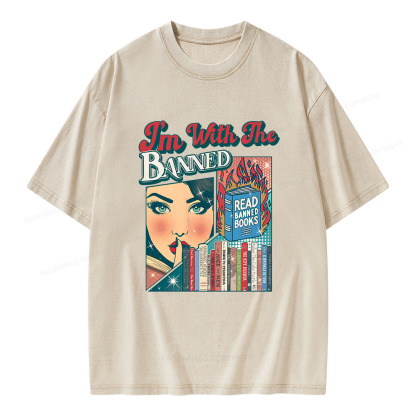 Pagewings I’m With the Banned Unisex Washed T-shirt